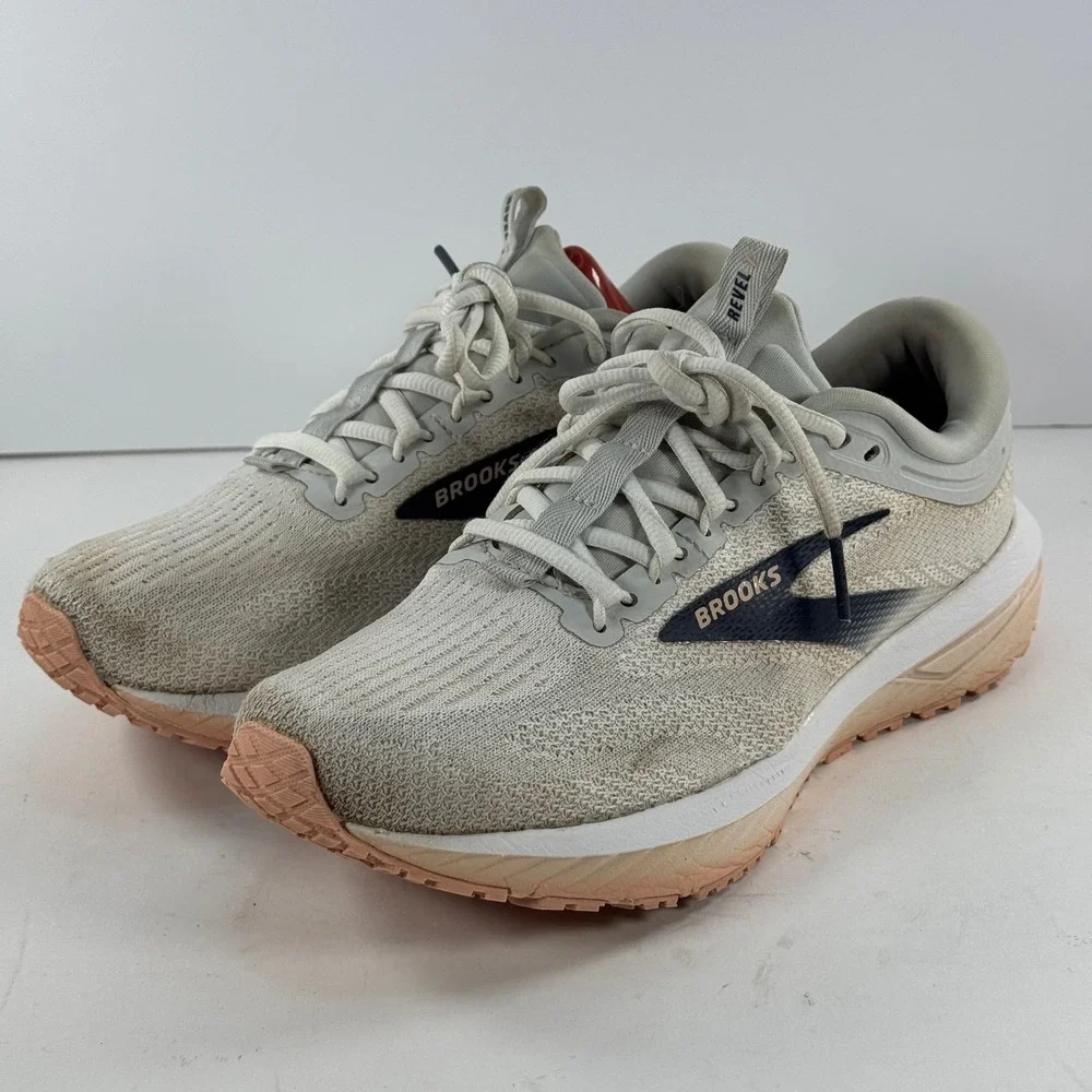 Brooks Revel 5 Women's Running Shoes Light Grey Peach Size 8‎ Medium B Nwot - Picture 5 of 13